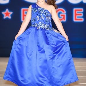 Girls one of a kind rhinestone gown